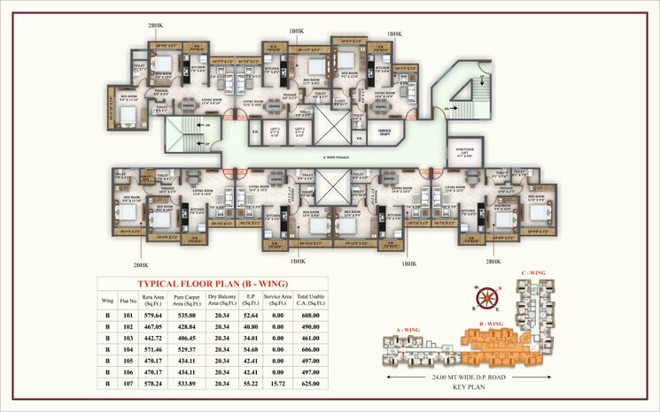 Floor Plan, laukik-vastu-luxuria 2 Bedroom 583 Sq.Ft. Apartment In P And T Colony Thane 8231135