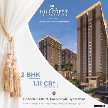 3 BHK Apartment – Exterior View View at Pacifica Hillcrest Phase 2, Gachibowli - for Sale