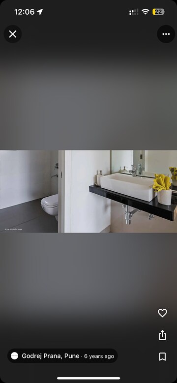 Bathroom in 2 BHK Apartment at Godrej Prana, Undri – for Rent