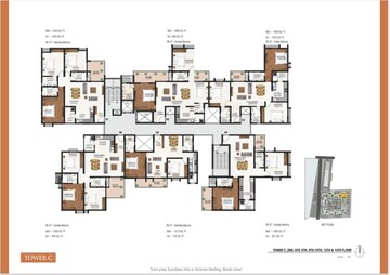 Floor Plan in 3 BHK Apartment at GRC Sapphire Spring, Gottigere – for Sale