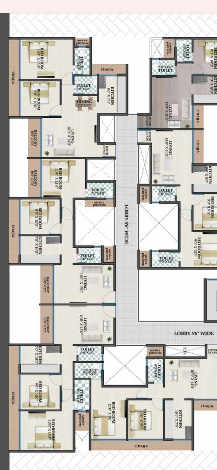 Floor Plan, gajora-invicta-eclat 1 Bedroom 438 Sq.Ft. Apartment In Pushpak Nagar Navi Mumbai 8239256