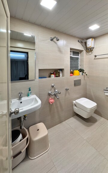 Attached Bathroom in 1 BHK Apartment at Dheeraj Hill View Tower, Borivali East – for Sale