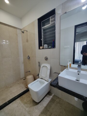 Bathroom in 1 BHK Apartment at Aspen Park, Goregaon East – for Rent