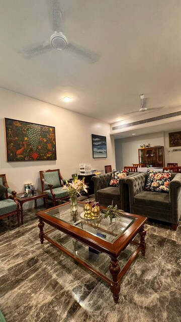 Living Room in 3 BHK Apartment at Rustomjee Paramount, Khar West – for Rent