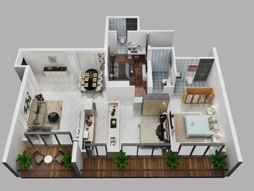 Floor Plan in 2 BHK Apartment at Delta Prestige, Sector 17 New Panvel West – for Sale