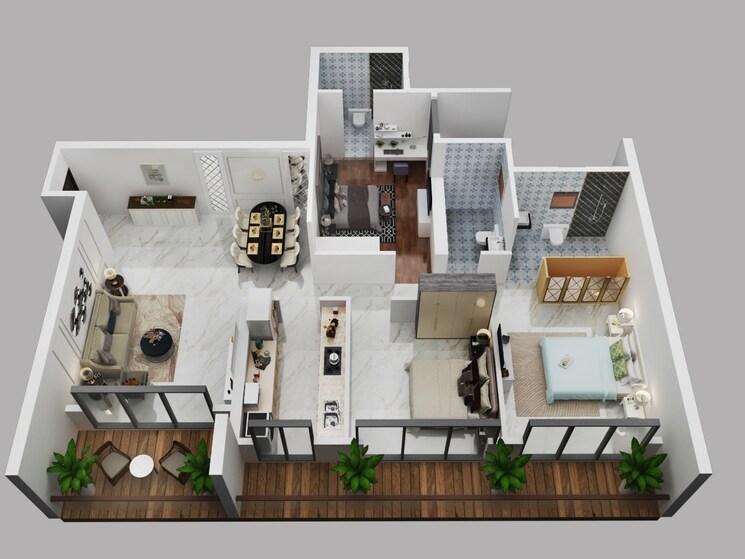 Floor Plan, delta-prestige 2 Bedroom 826 Sq.Ft. Apartment In Sector 17 New Panvel West Navi Mumbai 8241119