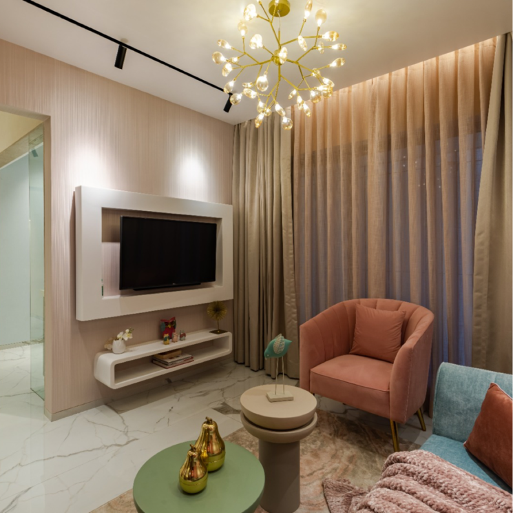 Living Room, dosti-planet-north 2 Bedroom 541 Sq.Ft. Apartment In Dawale Thane 8241168