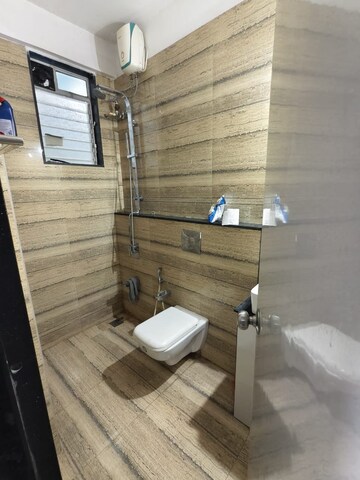 Bathroom in 2 BHK Apartment at Gala Pride Palms, Kolshet Road – for Rent