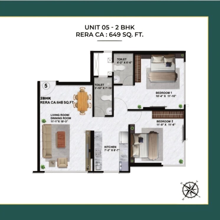 Floor Plan, sayba-crystal 2 Bedroom 598 Sq.Ft. Apartment In Kurla Mumbai 8241741