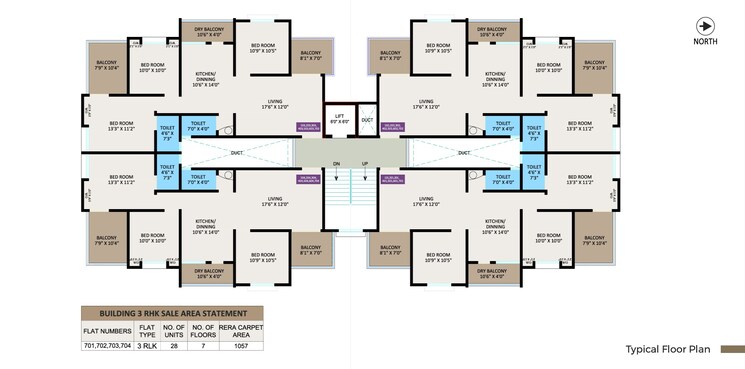 Floor Plan, mohannagar-chs 3 Bedroom 1072 Sq.Ft. Apartment In Baner Pune 8242114