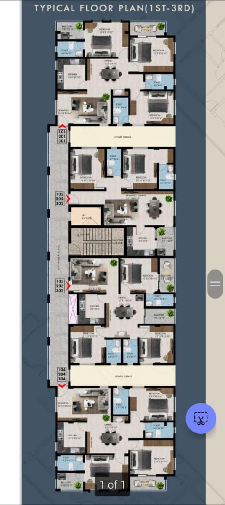 Floor Plan, pahala 2 Bedroom 1301 Sq.Ft. Apartment In Pahala Bhubaneswar 8242655