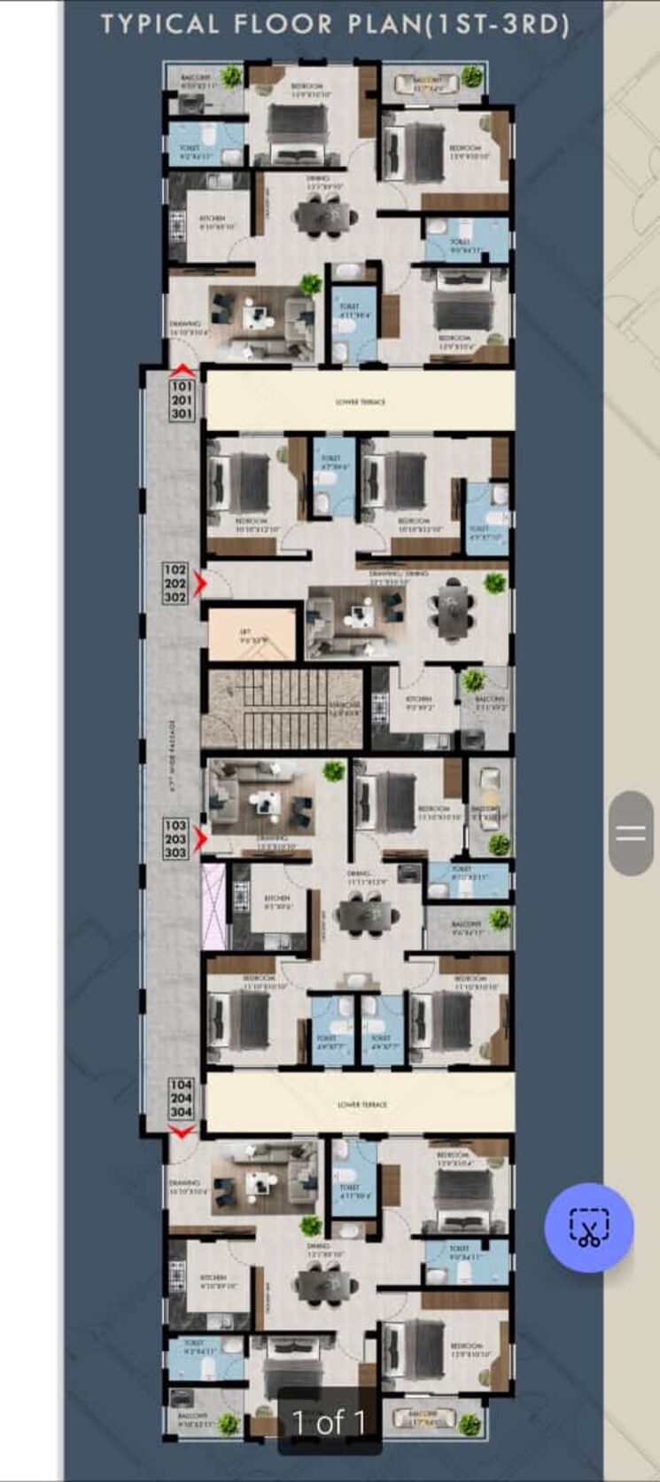 Floor Plan, pahala 2 Bedroom 1304 Sq.Ft. Apartment In Pahala Bhubaneswar 8242686