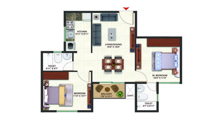 Floor Plan, salarpuria-sattva-aeropolis 2 Bedroom 943 Sq.Ft. Apartment In Devanahalli Bangalore 8244853