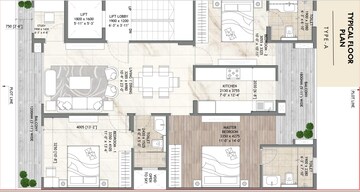 Floor Plan in 3 BHK Apartment at Signature Signum 36, Sohna Sector 36 – for Sale