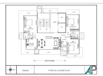 Floor Plan in 3 BHK Apartment at Santacruz West – for Sale