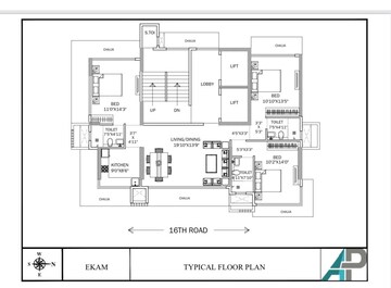 Floor Plan in 3 BHK Apartment at Santacruz West – for Sale