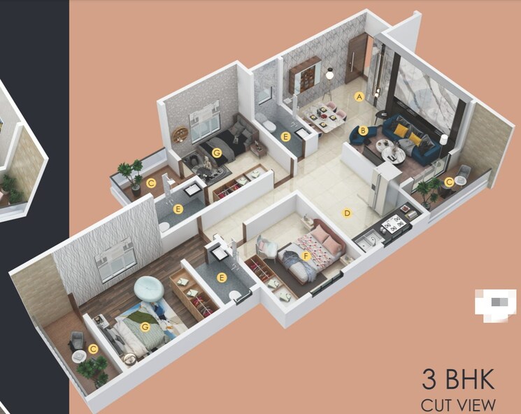 Floor Plan, narsinh-golden-lake 2 Bedroom 732 Sq.Ft. Apartment In Katraj Pune 8246170