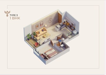 Floor Plan in 1 BHK Apartment at Phate Ivory Vista, Katraj – for Sale