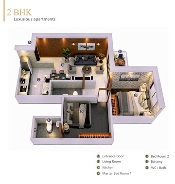Floor Plan in 2 BHK Apartment at Platinum Towers Pune, Yewalewadi – for Sale