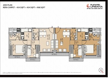 Floor Plan in 1 BHK Apartment at Ruparel Urbana, Kurla – for Sale