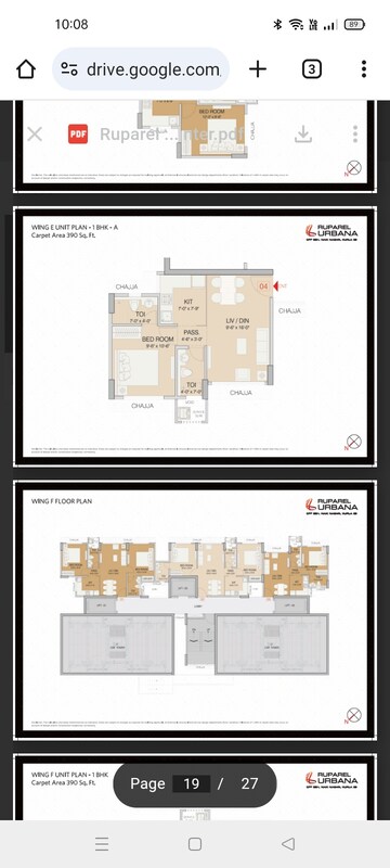 Floor Plan in 1.5 BHK Apartment at Ruparel Urbana, Kurla – for Sale
