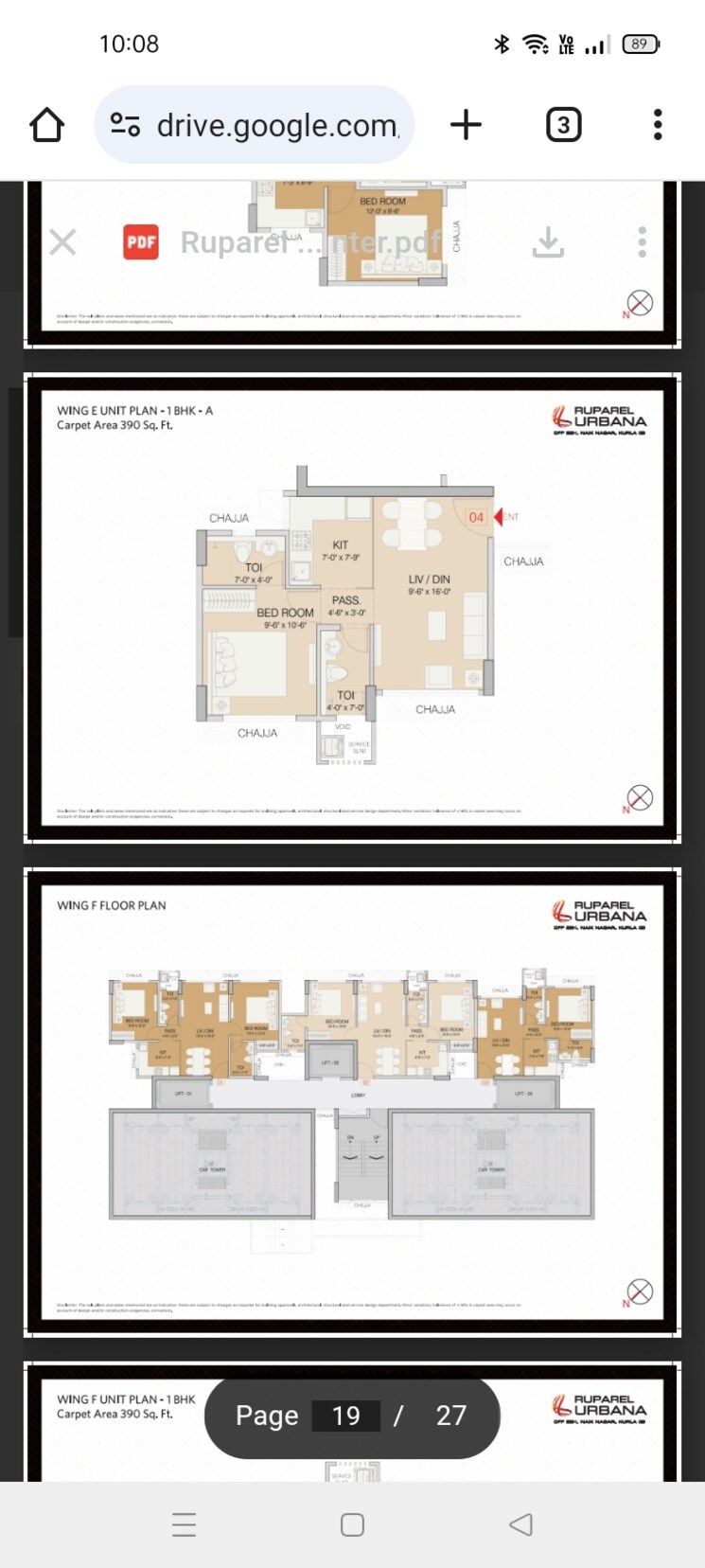 Floor Plan, ruparel-urbana 1.5 Bedroom 454 Sq.Ft. Apartment In Kurla Mumbai 8248359