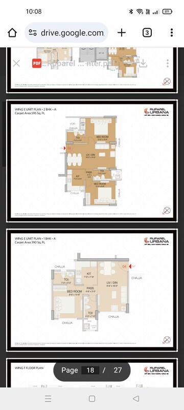 Floor Plan in 2 BHK Apartment at Ruparel Urbana, Kurla – for Sale