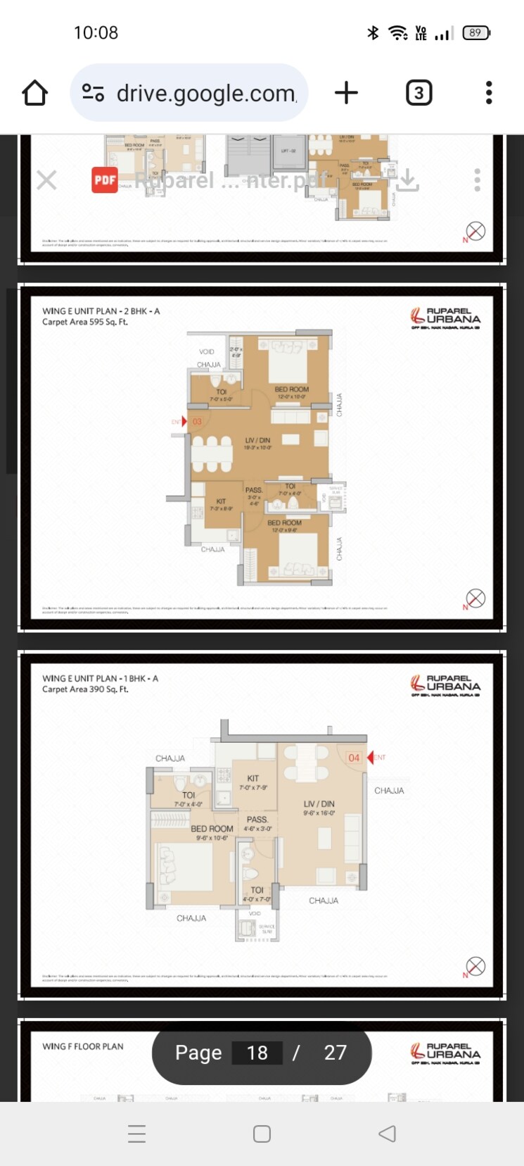 Floor Plan, ruparel-urbana 2 Bedroom 595 Sq.Ft. Apartment In Kurla Mumbai 8248362