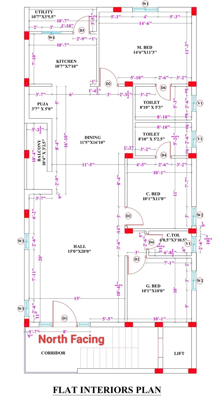 undefined, kukatpally 3 Bedroom 1790 Sq.Ft. Apartment In Kukatpally Hyderabad 8248397