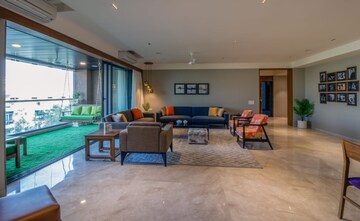 Living Room in 4 BHK Apartment at Bodakdev – for Sale