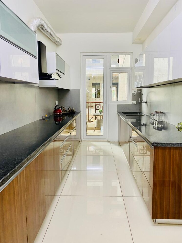Kitchen, hermitage-centralis 3.5 Bedroom 2025 Sq.Ft. Apartment In Vip Road Zirakpur 8249777