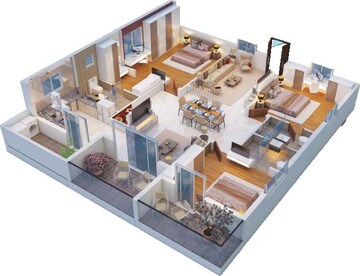 Floor Plan in 2 BHK Apartment at Pragathi Western Square, Bachupally – for Sale