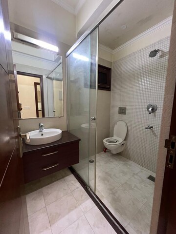 Bathroom in 2 BHK Builder Floor at Chattarpur – for Rent