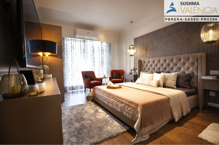 Bedroom, sushma-valencia 3 Bedroom 2250 Sq.Ft. Apartment In Nagla Road Zirakpur 8250555