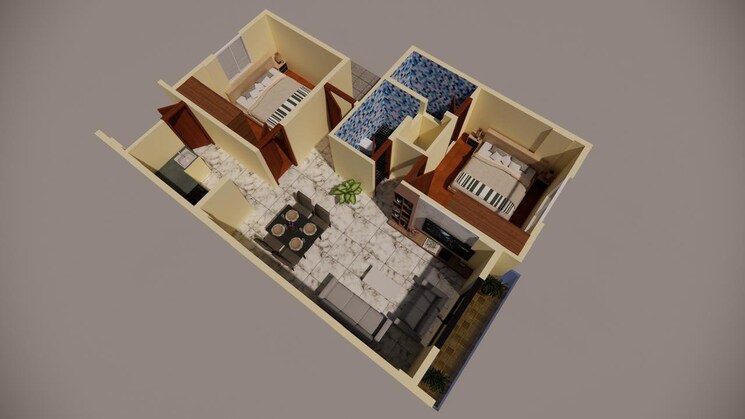 Floor Plan, maruthi sevanagar 2 Bedroom 1008 Sq.Ft. Apartment In Maruthi Sevanagar Bangalore 8250156