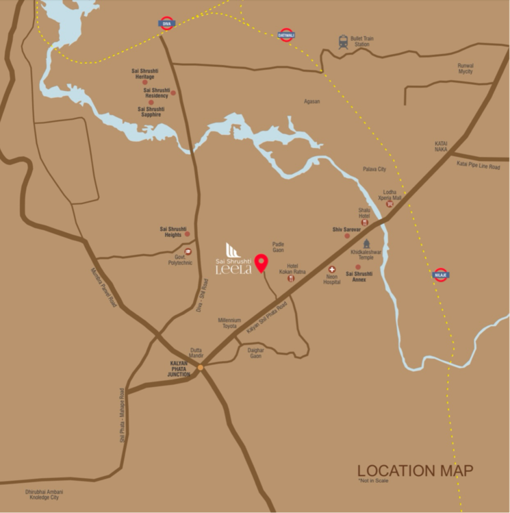 Map Location, sai-shrushti-leela 2 Bedroom 478 Sq.Ft. Apartment In Padle Thane 8255612