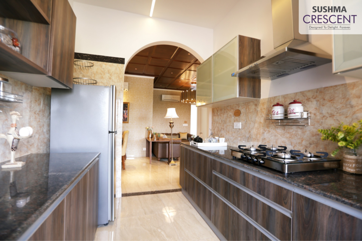 Kitchen, sushma-crescent 2 Bedroom 1310 Sq.Ft. Apartment In Dhakoli Village Zirakpur 8257568