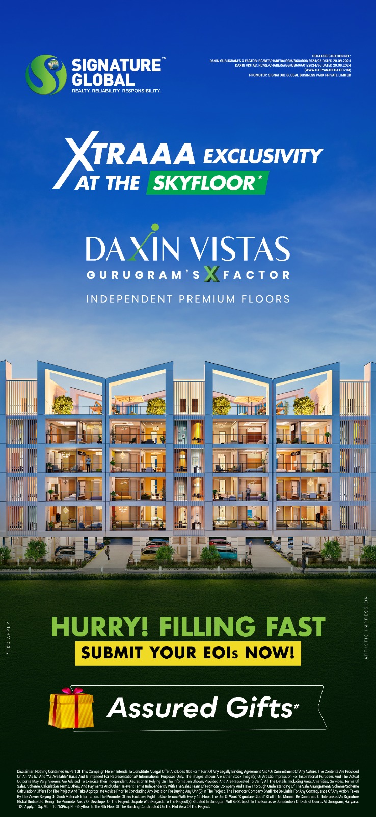 3 BHK + Extra Room Apartment For Sale in Signature Global Daxin Vistas