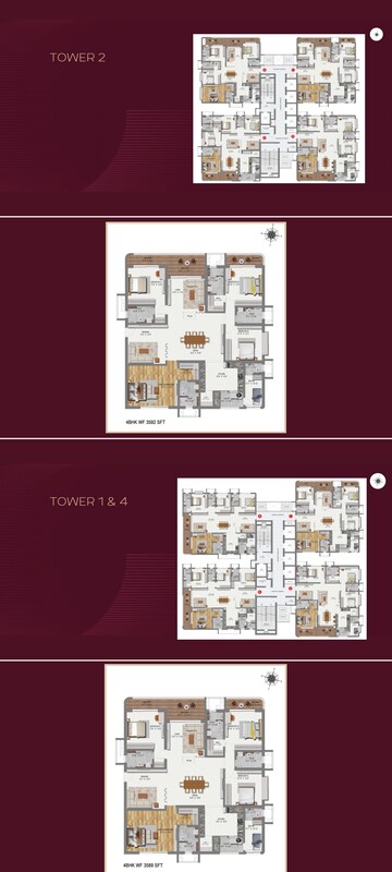 Master Plan in 4 BHK Apartment at Raghava Cinq, Financial District – for Sale