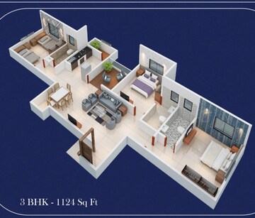 Floor Plan in 2 BHK Apartment at Mahalaxmi Elegance, Undri – for Sale