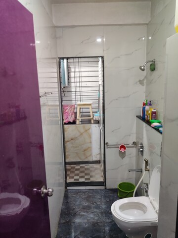 Bathroom in 2 BHK Apartment at Gala Pride Palms, Kolshet Road – for Rent