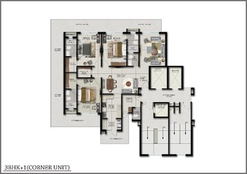 Floor Plan in 3 BHK Apartment at Joy Homes, Mohali Sector 85 – for Sale