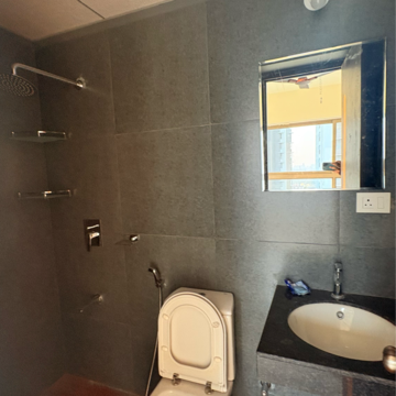 Bathroom in 2 BHK Apartment at Kalpataru Paramount D, Majiwada – for Rent