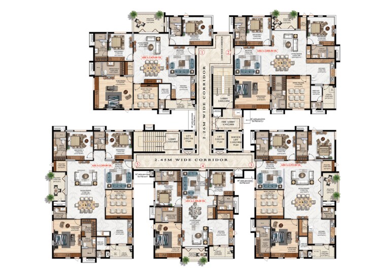 Master Plan, pradeep-bliss 3 Bedroom 3289 Sq.Ft. Apartment In Somajiguda Hyderabad 8263691