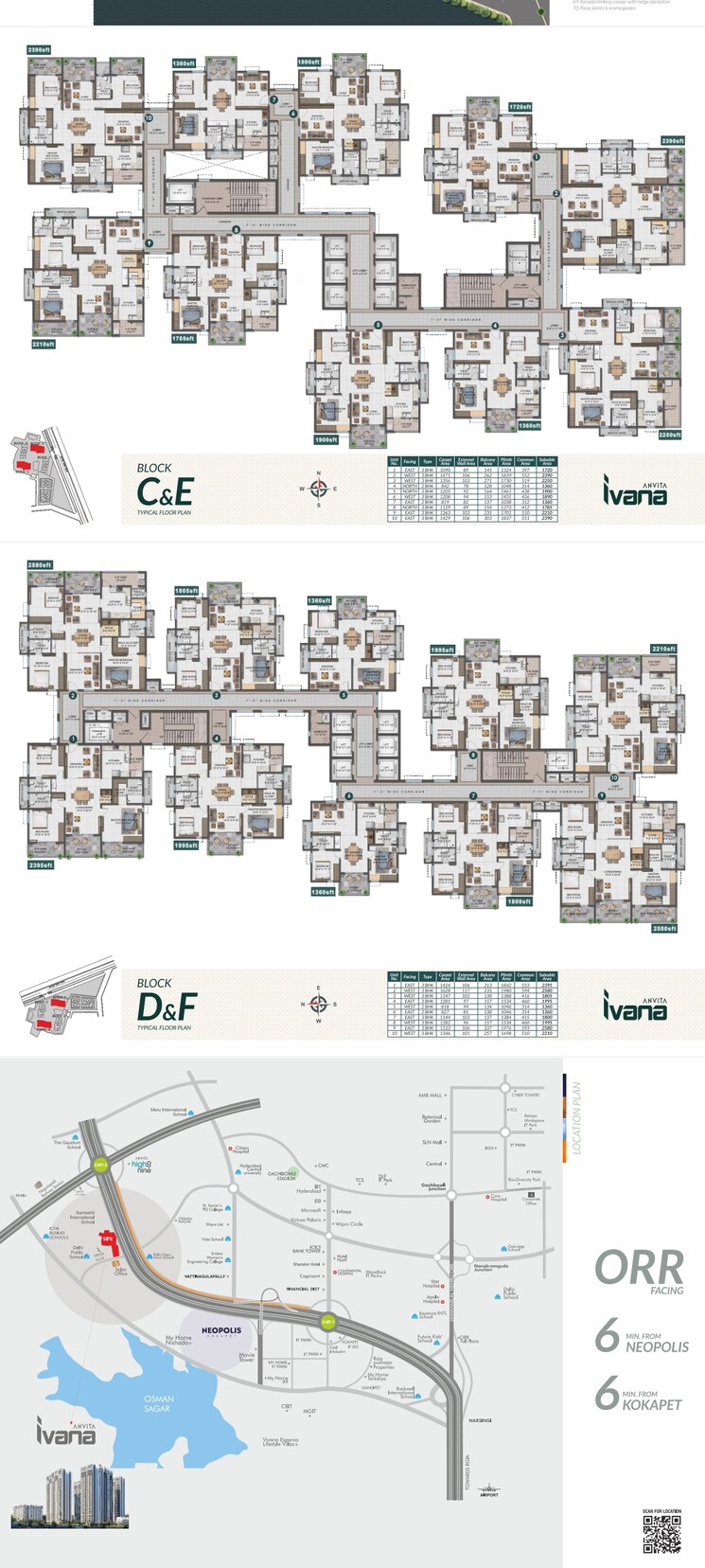 Floor Plan, anvita-ivana 3 Bedroom 1650 Sq.Ft. Apartment In Kollur Hyderabad 8263695