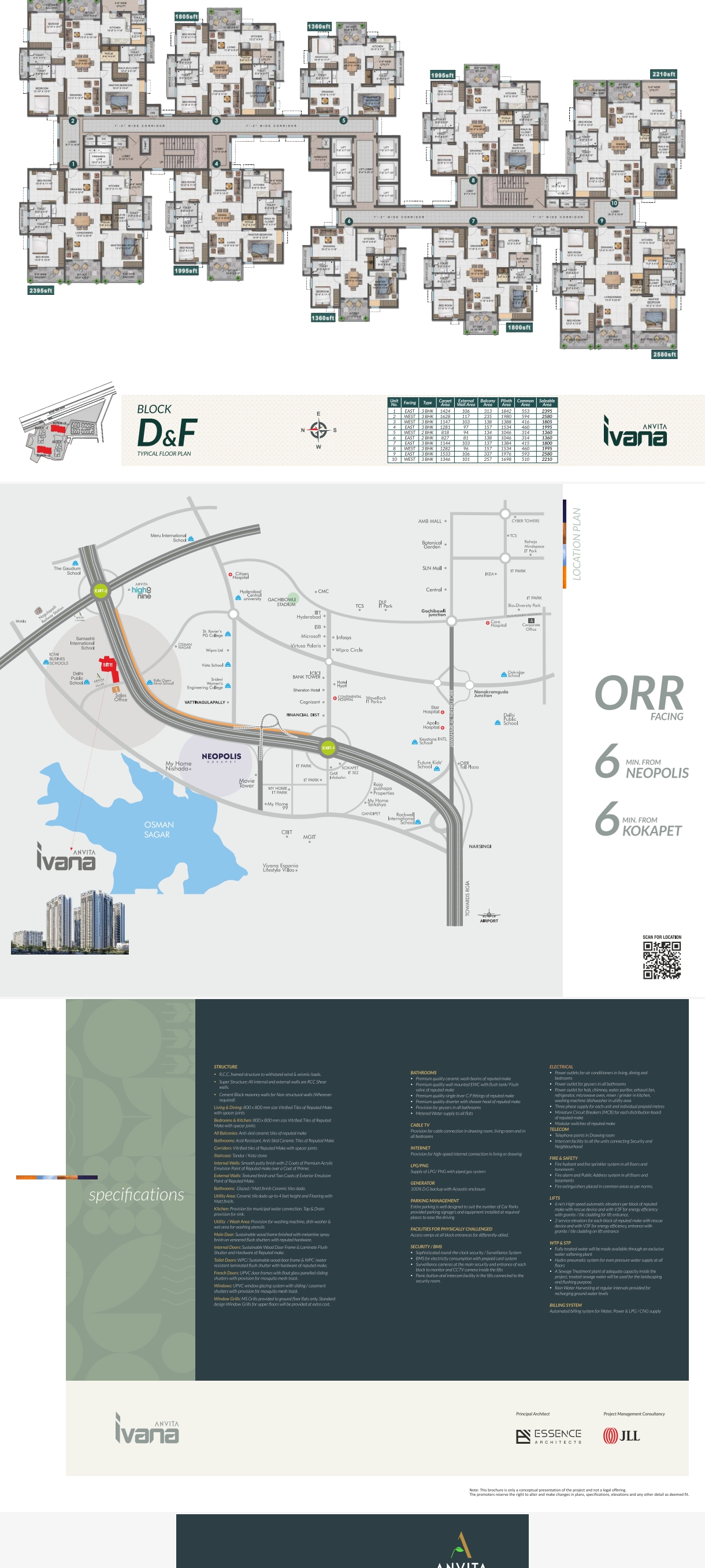 3 BHK + Pooja Room 1650 Sq.Ft. Apartment in Anvita Ivana