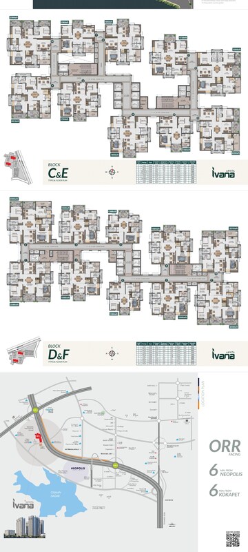 Floor Plan in 3 BHK Apartment at Anvita Ivana, Kollur – for Sale