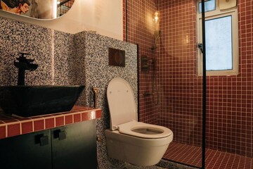 Bathroom in 3 BHK Apartment at Ekta Westbay, Bandra West – for Rent