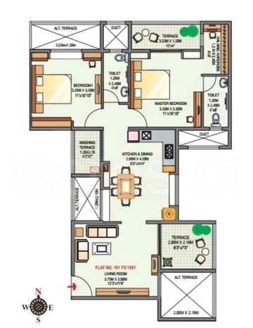 Floor Plan in 2 BHK Apartment at Probo Pride Township, Ravet – for Sale