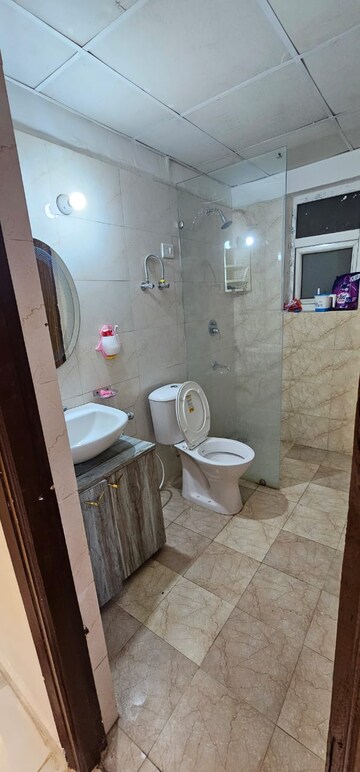 Bathroom in 2 BHK Builder Floor at NK Sharma Savitry Greens 2, Ghazipur – for Rent
